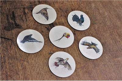 Clare Brownlow Game Birds Coasters - Set of 6